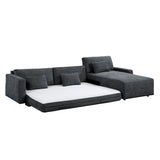 Cumulus Dark Gray 2-Piece Right Side Chaise Sectional with Convertible Queen Sleeper by Homelegance at Eve Furniture