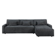 Cumulus Dark Gray 2-Piece Right Side Chaise Sectional with Convertible Queen Sleeper by Homelegance at Eve Furniture