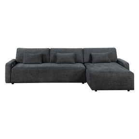 Cumulus Dark Gray 2-Piece Right Side Chaise Sectional with Convertible Queen Sleeper by Homelegance at Eve Furniture
