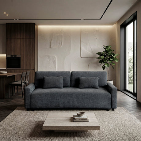 Cumulus Dark Gray Convertible Queen Sleeper Sofa with Charging Ports by Homelegance at Eve Furniture