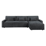 Cumulus Dark Gray Convertible Queen Sleeper Sofa with Charging Ports by Homelegance at Eve Furniture