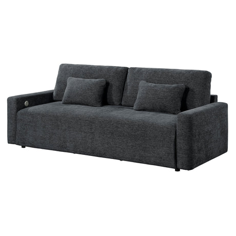 Cumulus Dark Gray Convertible Queen Sleeper Sofa with Charging Ports by Homelegance at Eve Furniture