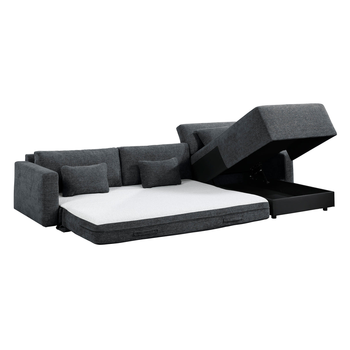 Cumulus Dark Gray Convertible Queen Sleeper Sofa with Charging Ports by Homelegance at Eve Furniture