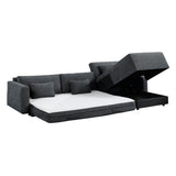Cumulus Dark Gray Convertible Queen Sleeper Sofa with Charging Ports by Homelegance at Eve Furniture