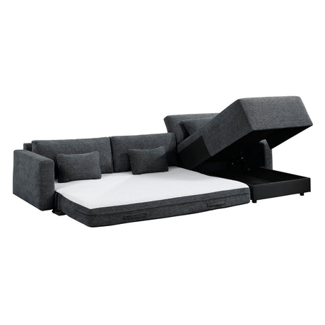 Cumulus Dark Gray Convertible Queen Sleeper Sofa with Charging Ports by Homelegance at Eve Furniture