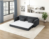 Cumulus Dark Gray Convertible Queen Sleeper Sofa with Charging Ports by Homelegance at Eve Furniture