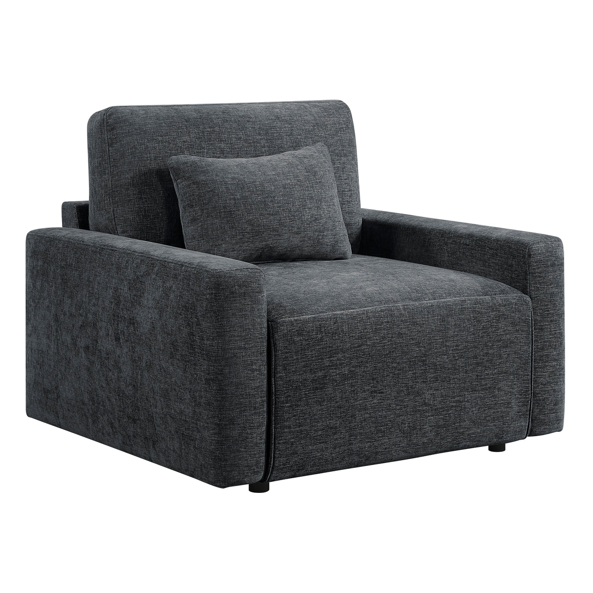 Cumulus Dark Gray Convertible Sleeper Chair with Charging Ports by Homelegance at Eve Furniture
