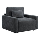 Cumulus Dark Gray Convertible Sleeper Chair with Charging Ports by Homelegance at Eve Furniture