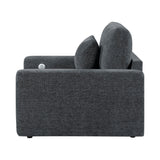 Cumulus Dark Gray Convertible Sleeper Chair with Charging Ports by Homelegance at Eve Furniture