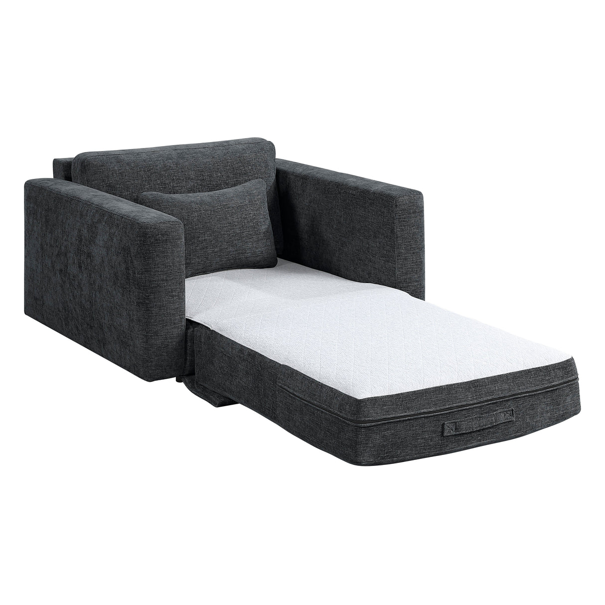 Cumulus Dark Gray Convertible Sleeper Chair with Charging Ports by Homelegance at Eve Furniture