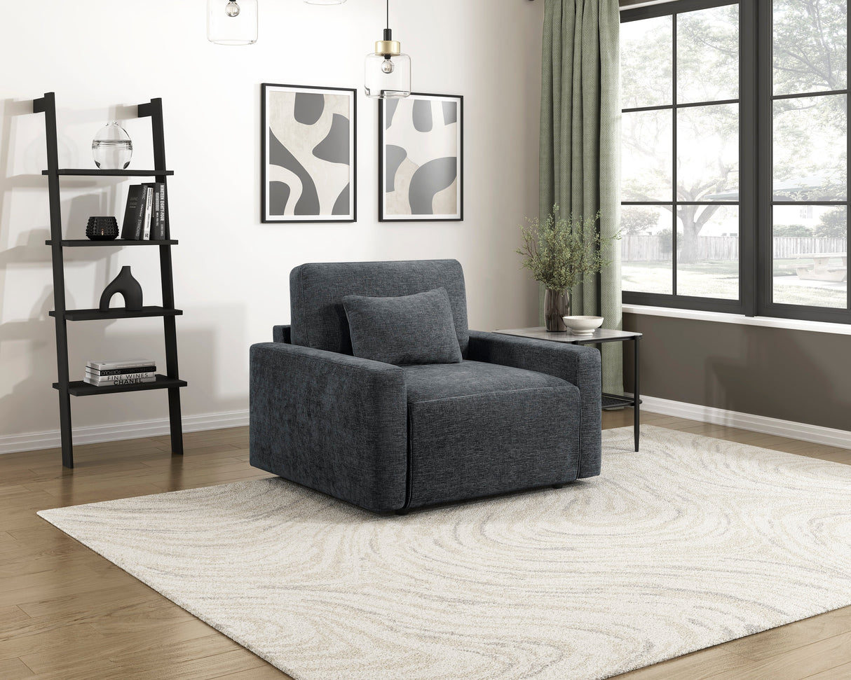 Cumulus Dark Gray Convertible Sleeper Chair with Charging Ports by Homelegance at Eve Furniture