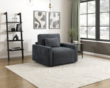 Cumulus Dark Gray Convertible Sleeper Chair with Charging Ports by Homelegance at Eve Furniture