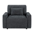 Cumulus Dark Gray Convertible Sleeper Chair with Charging Ports by Homelegance at Eve Furniture