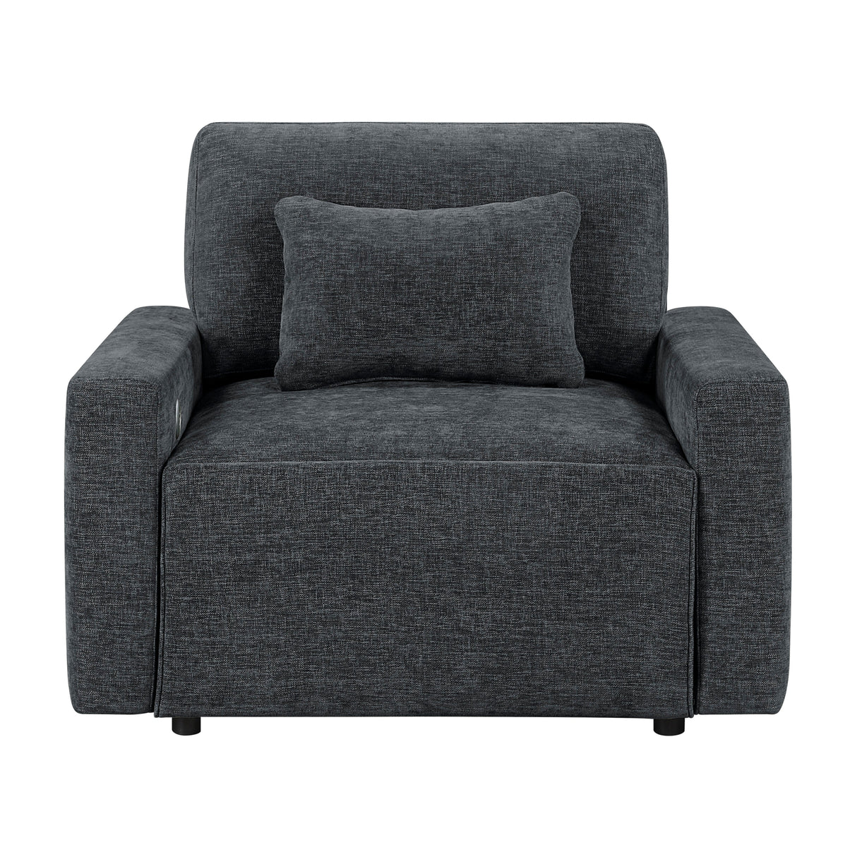 Cumulus Dark Gray Convertible Sleeper Chair with Charging Ports by Homelegance at Eve Furniture