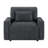 Cumulus Dark Gray Convertible Sleeper Chair with Charging Ports by Homelegance at Eve Furniture