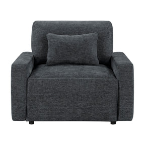Cumulus Dark Gray Convertible Sleeper Chair with Charging Ports by Homelegance at Eve Furniture