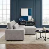 Cumulus Gray 2-Piece Convertible RAF Sleeper Sectional by Homelegance at Eve Furniture