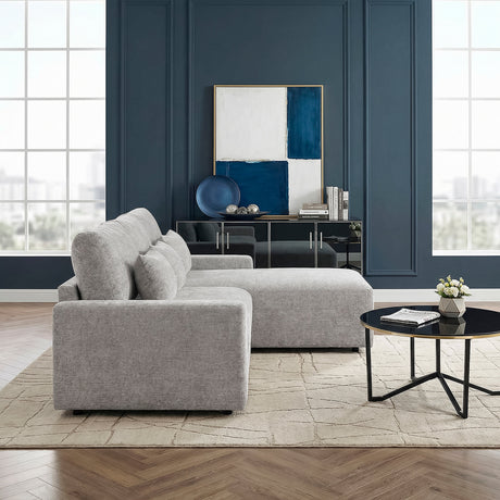 Cumulus Gray 2-Piece Convertible RAF Sleeper Sectional by Homelegance at Eve Furniture