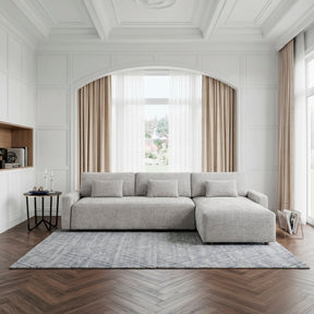 Cumulus Gray 2-Piece Convertible RAF Sleeper Sectional by Homelegance at Eve Furniture