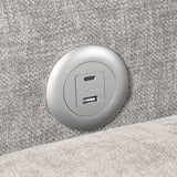 Cumulus Gray Convertible Sleeper Chair with Charging Ports by Homelegance at Eve Furniture