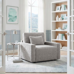 Cumulus Gray Convertible Sleeper Chair with Charging Ports by Homelegance at Eve Furniture