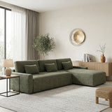 Cumulus Green 2-Piece Convertible RAF Sleeper Sectional by Homelegance at Eve Furniture