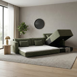 Cumulus Green 2-Piece Convertible RAF Sleeper Sectional by Homelegance at Eve Furniture