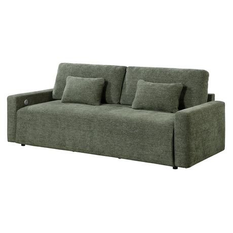 Cumulus Green 2-Piece Convertible RAF Sleeper Sectional by Homelegance at Eve Furniture