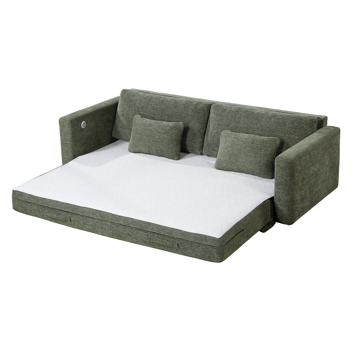 Cumulus Green 2-Piece Convertible RAF Sleeper Sectional by Homelegance at Eve Furniture