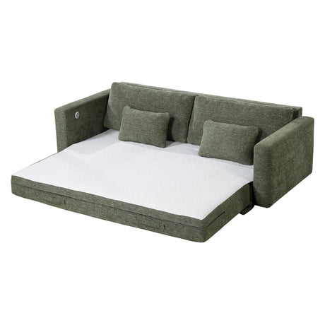 Cumulus Green 2-Piece Convertible RAF Sleeper Sectional by Homelegance at Eve Furniture