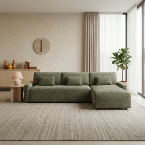 Cumulus Green 2-Piece Convertible RAF Sleeper Sectional by Homelegance at Eve Furniture