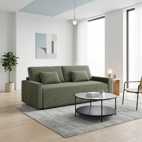 Cumulus Green Convertible Queen Sleeper Sofa with Charging Ports by Homelegance at Eve Furniture