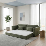 Cumulus Green Convertible Queen Sleeper Sofa with Charging Ports by Homelegance at Eve Furniture
