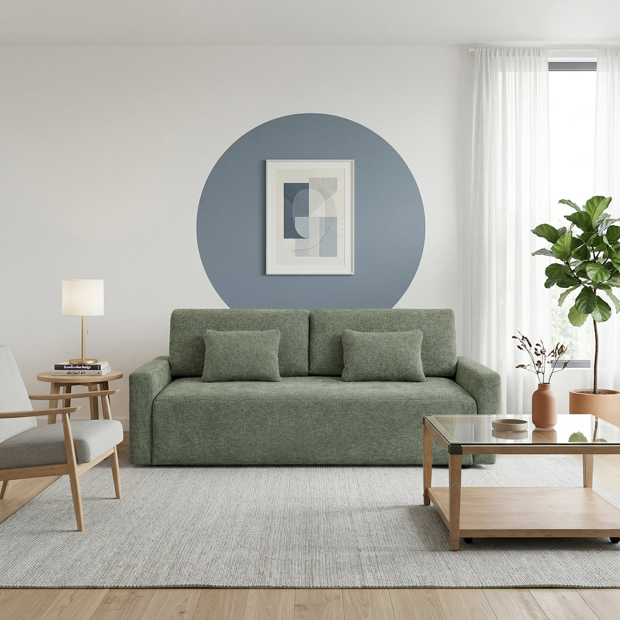 Cumulus Green Convertible Queen Sleeper Sofa with Charging Ports by Homelegance at Eve Furniture
