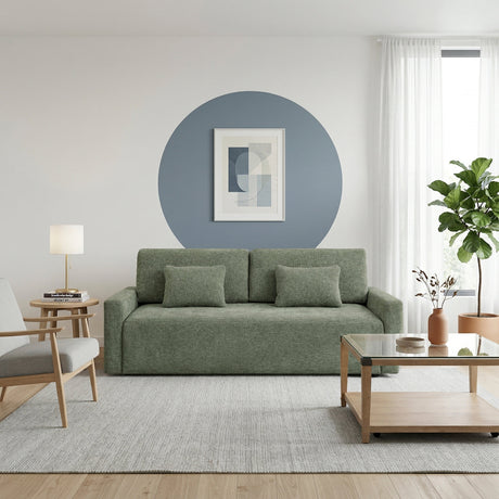 Cumulus Green Convertible Queen Sleeper Sofa with Charging Ports by Homelegance at Eve Furniture