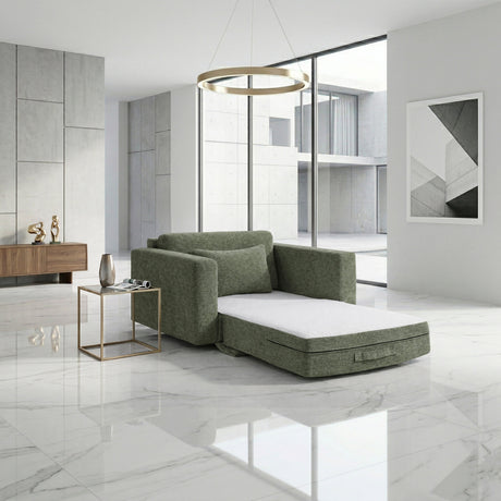 Cumulus Green Convertible Sleeper Chair with Charging Ports by Homelegance at Eve Furniture