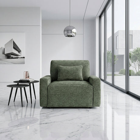 Cumulus Green Convertible Sleeper Chair with Charging Ports by Homelegance at Eve Furniture