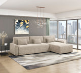 Cumulus Taupe 2-Piece Convertible RAF Sleeper Sectional by Homelegance at Eve Furniture