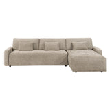 Cumulus Taupe 2-Piece Convertible RAF Sleeper Sectional by Homelegance at Eve Furniture