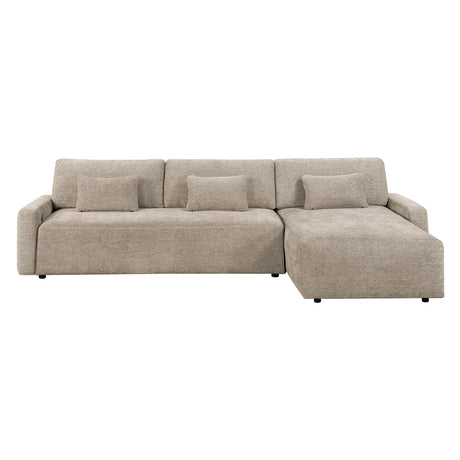 Cumulus Taupe 2-Piece Convertible RAF Sleeper Sectional by Homelegance at Eve Furniture