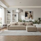 Cumulus Taupe 2-Piece Convertible RAF Sleeper Sectional by Homelegance at Eve Furniture
