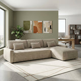 Cumulus Taupe 2-Piece Convertible RAF Sleeper Sectional by Homelegance at Eve Furniture
