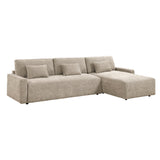 Cumulus Taupe 2-Piece Convertible RAF Sleeper Sectional by Homelegance at Eve Furniture