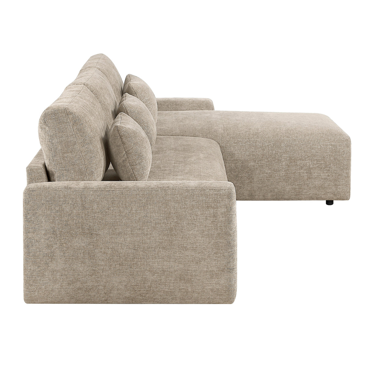 Cumulus Taupe 2-Piece Convertible RAF Sleeper Sectional by Homelegance at Eve Furniture