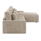 Cumulus Taupe 2-Piece Convertible RAF Sleeper Sectional by Homelegance at Eve Furniture