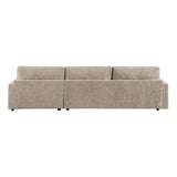 Cumulus Taupe 2-Piece Convertible RAF Sleeper Sectional by Homelegance at Eve Furniture
