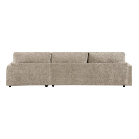 Cumulus Taupe 2-Piece Convertible RAF Sleeper Sectional by Homelegance at Eve Furniture