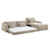 Cumulus Taupe 2-Piece Convertible RAF Sleeper Sectional by Homelegance at Eve Furniture