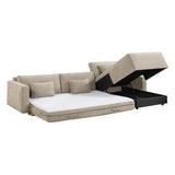 Cumulus Taupe 2-Piece Convertible RAF Sleeper Sectional by Homelegance at Eve Furniture