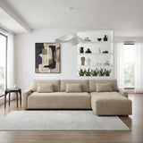 Cumulus Taupe 2-Piece Convertible RAF Sleeper Sectional by Homelegance at Eve Furniture